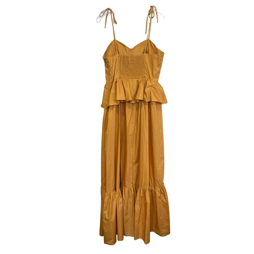 MISA Rosie Bustier Peplum-Waist Poplin Maxi Dress Large NEW - Picture 9 of 11
